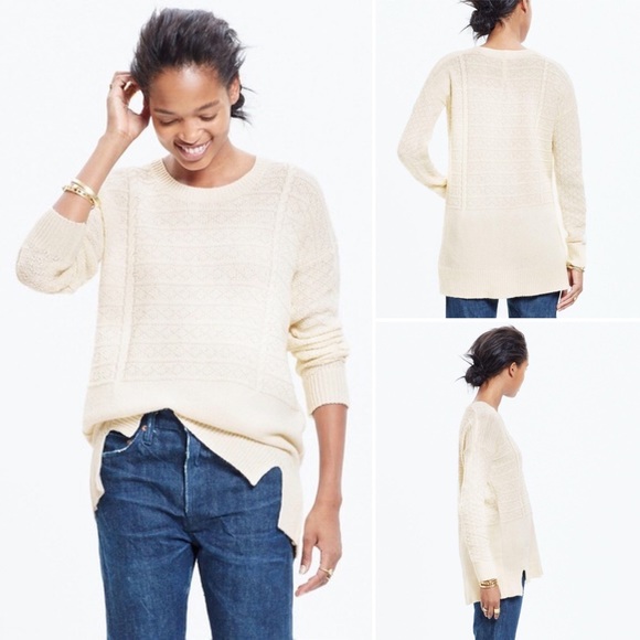Madewell Sweaters - Madewell Texture Play Cream Knit Pullover Sweater